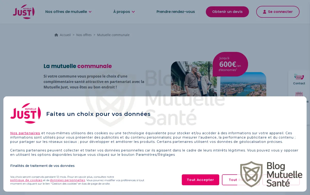 Capture : La mutuelle communale - Mutuelle Just
