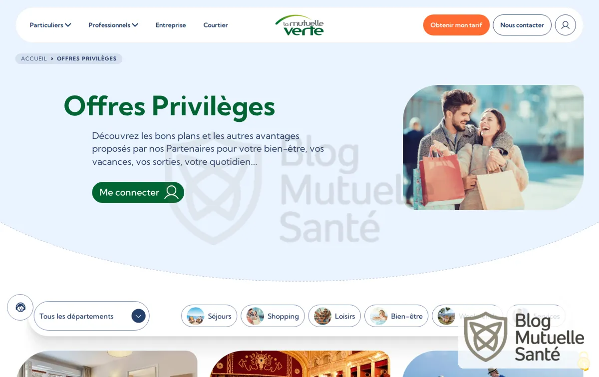 Capture : Offres privilèges Mutuelle Verte : avantages adhérents